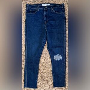 LEVI STRAUSS HERITAGE HIGH RISE SKINNY DISTRESS‎ JEANS SIZE 14 W32 inseam 24”